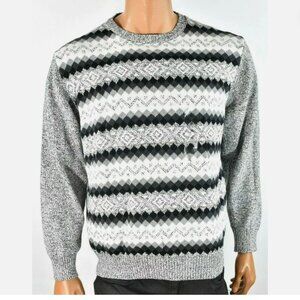 Weatherproof Vintage Mens Sweater New S Black Gray Knit Long Sleeve Pullover